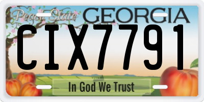 GA license plate CIX7791