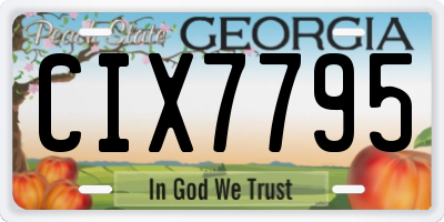 GA license plate CIX7795