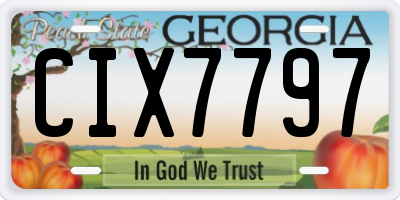 GA license plate CIX7797