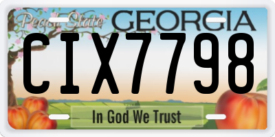 GA license plate CIX7798