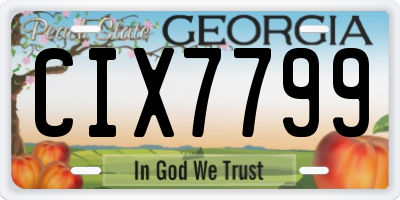 GA license plate CIX7799