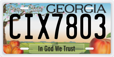 GA license plate CIX7803