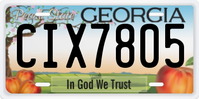 GA license plate CIX7805