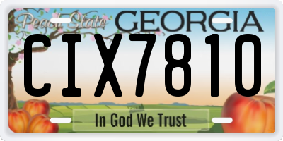 GA license plate CIX7810