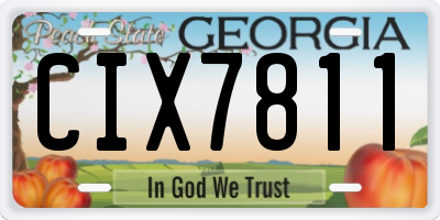 GA license plate CIX7811