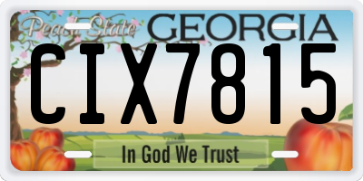 GA license plate CIX7815
