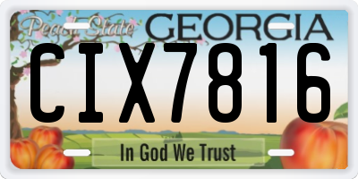 GA license plate CIX7816