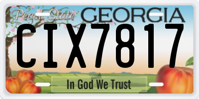 GA license plate CIX7817