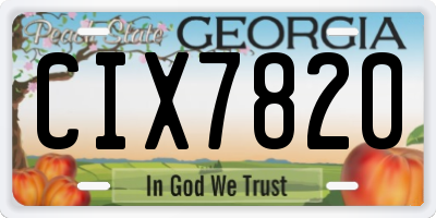 GA license plate CIX7820