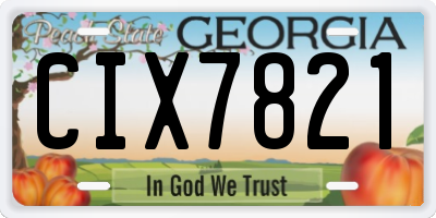 GA license plate CIX7821