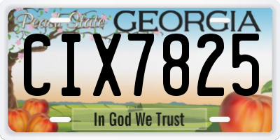 GA license plate CIX7825