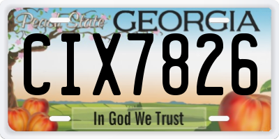 GA license plate CIX7826