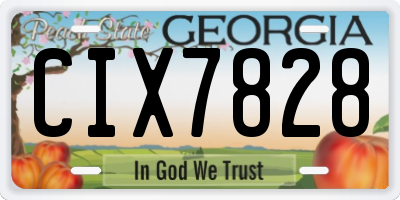 GA license plate CIX7828