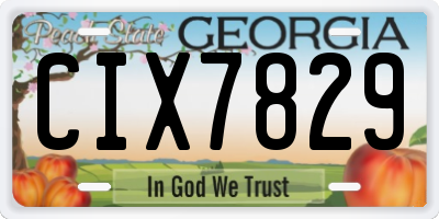 GA license plate CIX7829