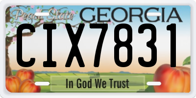 GA license plate CIX7831