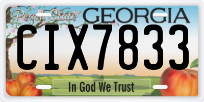 GA license plate CIX7833