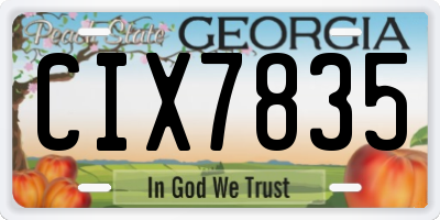GA license plate CIX7835
