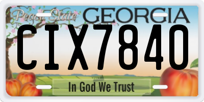 GA license plate CIX7840