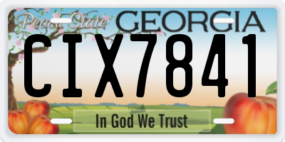 GA license plate CIX7841