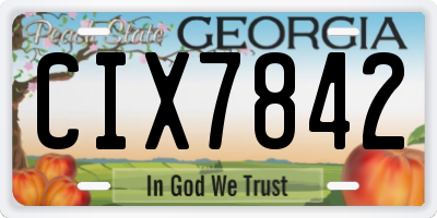GA license plate CIX7842