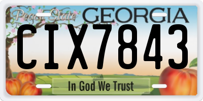 GA license plate CIX7843