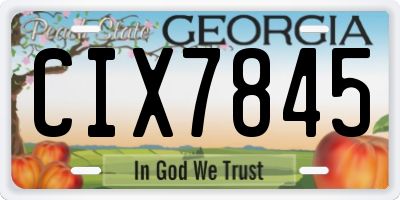 GA license plate CIX7845