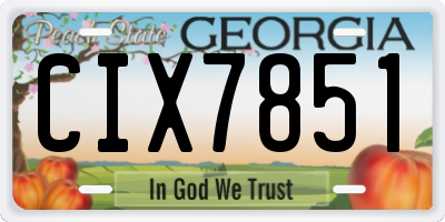 GA license plate CIX7851
