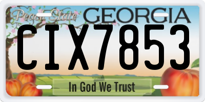 GA license plate CIX7853