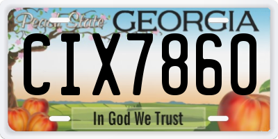 GA license plate CIX7860