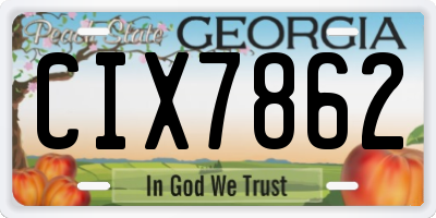 GA license plate CIX7862