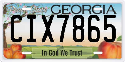 GA license plate CIX7865
