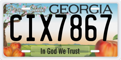 GA license plate CIX7867