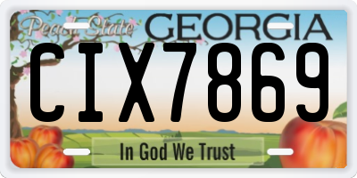 GA license plate CIX7869