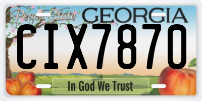 GA license plate CIX7870