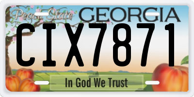 GA license plate CIX7871