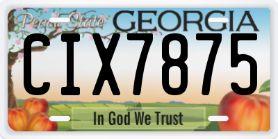 GA license plate CIX7875