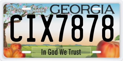 GA license plate CIX7878