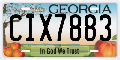 GA license plate CIX7883