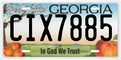 GA license plate CIX7885