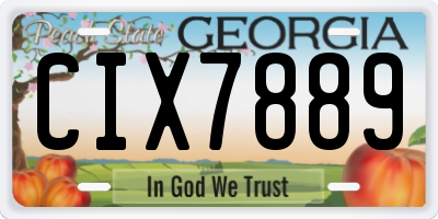 GA license plate CIX7889
