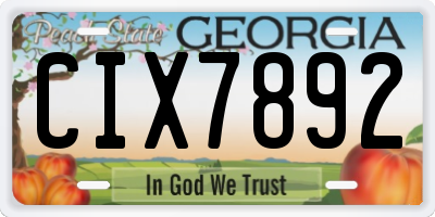 GA license plate CIX7892