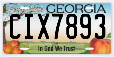 GA license plate CIX7893