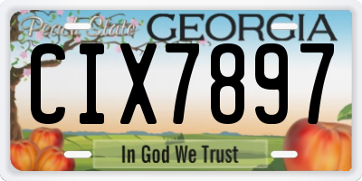 GA license plate CIX7897