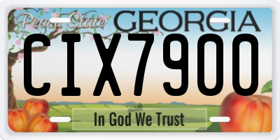 GA license plate CIX7900