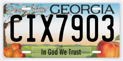 GA license plate CIX7903