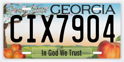 GA license plate CIX7904