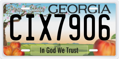 GA license plate CIX7906