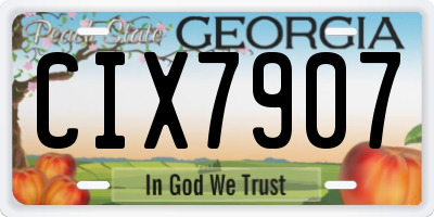 GA license plate CIX7907