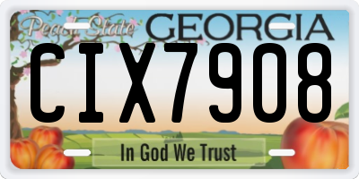 GA license plate CIX7908