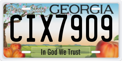 GA license plate CIX7909